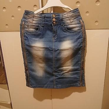 Cins yubka - Material: klassik denim (cins) parça, elastikliyə yaxın