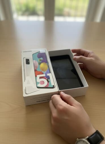 Samsung Galaxy A51, 64 GB, rəng - Ağ, Sensor, Barmaq izi