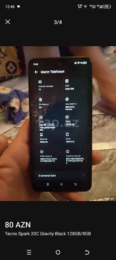 tecno 20: Tecno Spark 20C, 128 GB, rəng - Qara, İki sim kartlı — 4