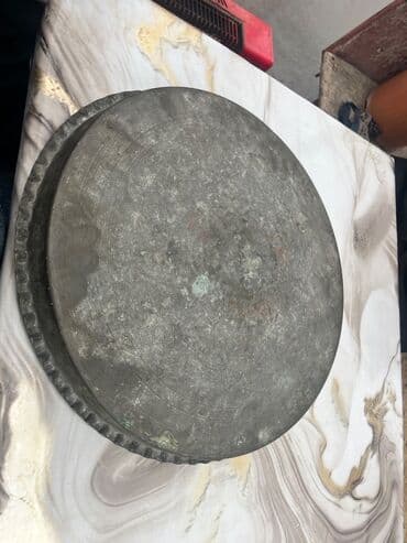 pambıq parça: Məhsul: Metaldan hazırlanmış oyma naxışlı dairəvi sinı/çəkmə sini — 3