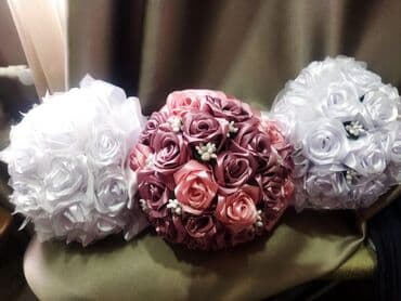 Gəlin buketləri - Material: yüksək keyfiyyətli atlas/saten lentlər