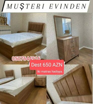 işlenmiş metbex mebeli gence: 2 təknəfərlik çarpayı, Komod, Azərbaycan, Yeni — 16