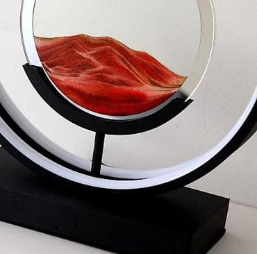 Sandıqlar: LED işıqlı qum saatı (qum mənzərə lampası) - Dizayn: Dairəvi çərçivə — 4