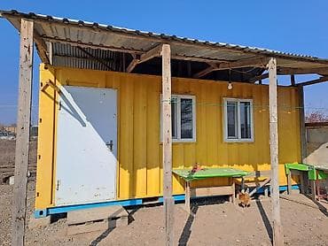 kantener: Konteyner tipli modul otaq – sarı rəngdə, metal karkaslı, üstü şifer — 2