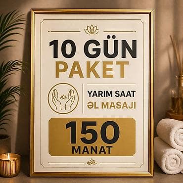 10 Günlük Paket – Yarım saatlıq əl masajı - Xidmət: Peşəkar əl masajı