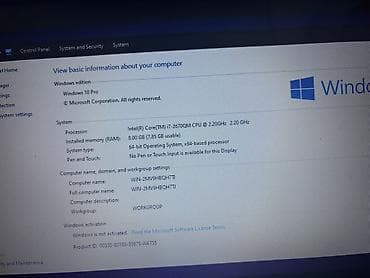 Acer noutbuk – Windows 10 Pro ilə Texniki xüsusiyyətlər: - Prosessor — 1
