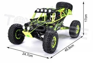 rc car: Wltoys 12428 Rc Car 1/12 Scale. 4WD .2.4Ghz 5Km/h speed.540 Brushed — 1