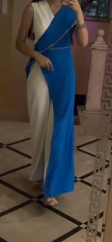 женские платья из замши: Комбинезон, One size, S, цвет - Голубой — 7