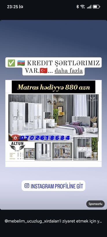 стоячий стол: İkinəfərlik çarpayı, Dolab, Termo, 2 tumba, Azərbaycan, Yeni — 12
