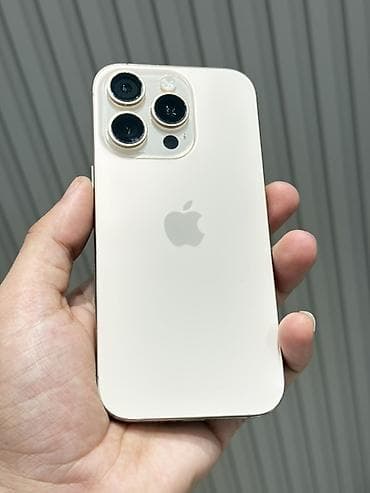 electronics iphone: IPhone 16 Pro, 128 GB, Desert Titanium, Zəmanət, Simsiz şarj, Face ID — 1