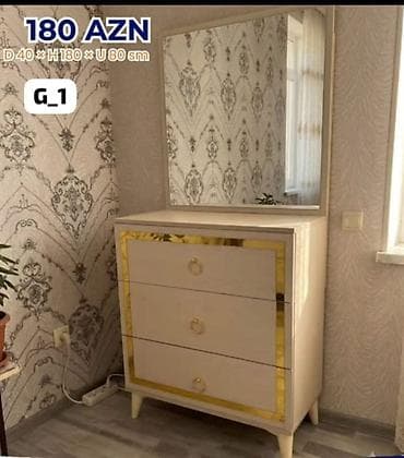 Мебель для дома: Güzgülü komod – G_1 modeli Ölçülər: - Dərinlik: 40 sm - Hündürlük — 1