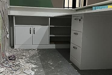 ag qorka: Resepsiyon/banket masası – L şəkilli, müasir dizayn - Rəng: ağ — 2