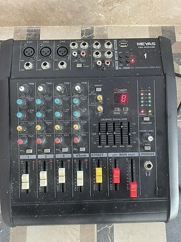audio mikser: Meyas PMX-402D/USB professional power mixer - 4 kanal giriş: CH1–CH3 — 2