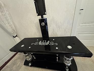 televizor pastavka: Düz TV altlığı, Polkalı, Şüşəli — 3