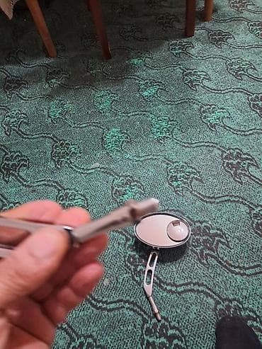 Motosiklet üçün oval arxa baxış güzgüləri (cüt) - Material: xrom — 4