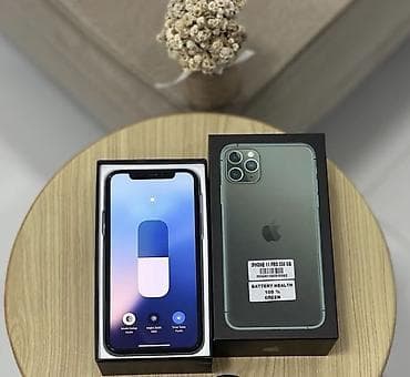 iphona x: IPhone 11 Pro, 256 GB, Matte Midnight Green, Zəmanət, Simsiz şarj, Face ID — 2