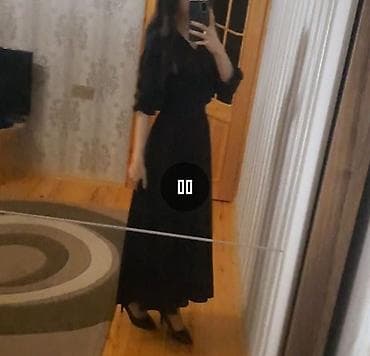 балетка новый: Qara maxi paltar - Rəng: Dərin qara - Uzunluq: Ayaq biləyinə qədər — 4
