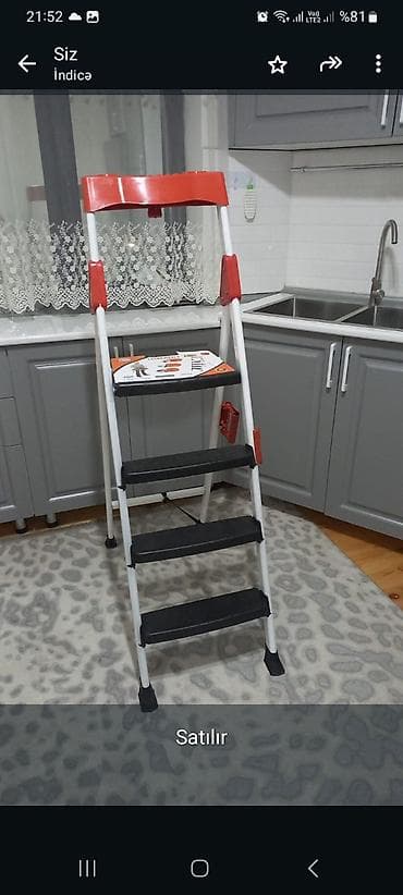 Паяльники: Mətbəx və ev işləri üçün qatlanan nərdivan - 4 pilləli, geniş və — 1