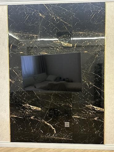 Декоративные панели для стен: TV arxası mərmər panel (270x180) – premium görünüş TV stend arxası — 2