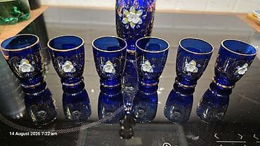 balta: Bohemia şüşəsindən 7 parça likör dəsti - Material: orijinal Bohemian — 3