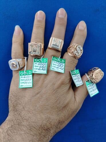 qaşsız qızıl üzüklər: Üzük, Sarı qızıl, 583 Əyar, Qaşsız — 6