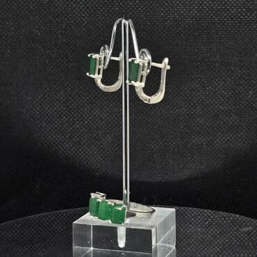 zumrud qaşlı uzuklər: В комплекте: Кольцо, Серебро, 925 проба — 4