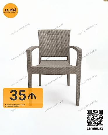 Rattan üslublu plastik kreslo - Material: yüksək keyfiyyətli, havaya