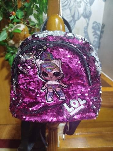 mektebli canta: Uşaq üçün “LOL Surprise” mövzusunda parıltılı mini bel çantası. - Ön — 1
