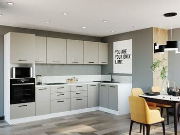 Sifarişlə mətbəx dəsti, Özü çəkən petlələr, Mat laminat, Kredit var, Pulsuz çatdırılma, Rayonlara çatdırılma