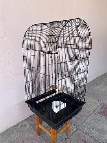 quşlar: Böyük ölçülü quş qəfəsi - Material: dayanıqlı metal tor və plastik — 4