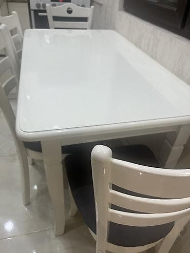 metbex stol stullari instagram: Mətbəx üçün, Açılmayan, Dördbucaq masa, 4 stul — 1