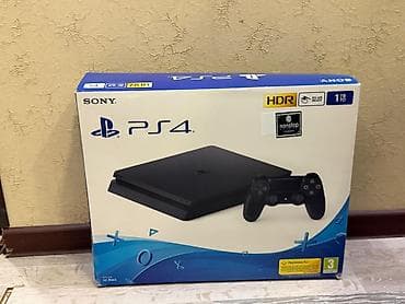 Sony PlayStation 4 Slim oyun konsolu – 1 TB (Jet Black), HDR dəstəyi