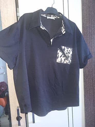 cins: Qara qadın polo köynəyi – leopard naxışlı detallarla - Rəng: qara - — 2