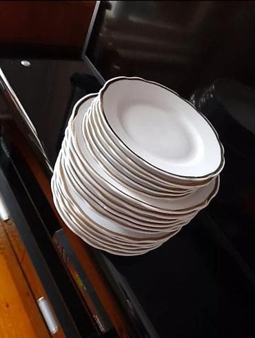 Boşqablar, 6 ədədli dəst, rəng - Ağ, Farfor, SSRİ