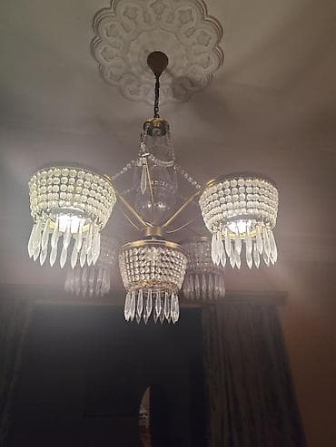 Çılçıraq, 5 lampa, Xrustal