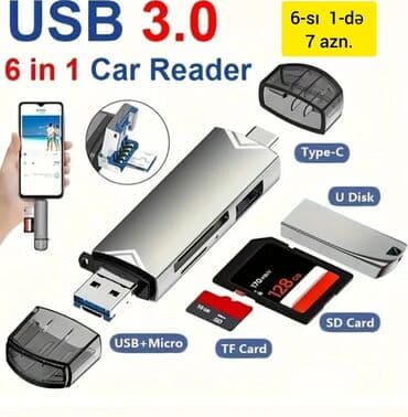 Çoxfunksiyalı KART OXUYUCU ADAPTERİ. SD, TF, CF kartları, eləcə də — 12
