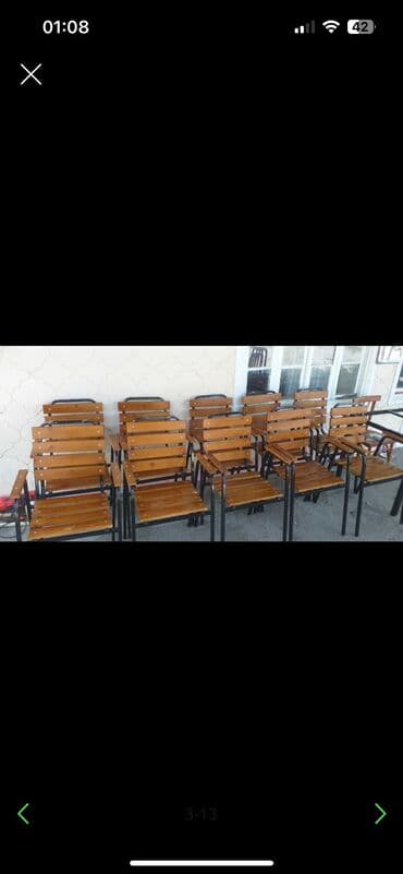 stol stul işlenmiş: Yeni, Kvadrat masa, Açılmayan, Skameykalar ilə, Taxta, Azərbaycan — 21