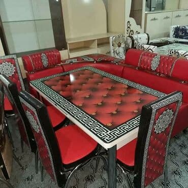 metbex divanlari: Türk isdehsali stol stul dəsti 2 stul 1 açılan masa birde künc divan — 1