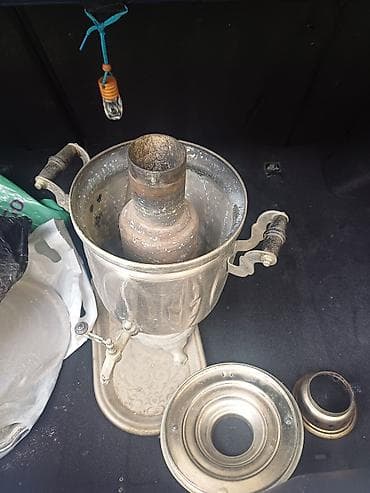 su isidici: Klassik kömür/sobaya qoyulan samovar - Material: metal korpus — 2