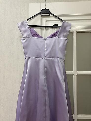 vecerni don: Bənövşəyi rəngdə atlas uzun ziyafət paltarı. 1 dəfə geyinilib sonra — 3