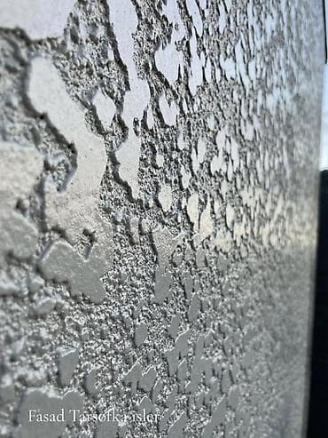текстура фасада дома: Fasad tarsofka (dekorativ “yağış damcısı”/mozaik teksturalı) suvaq və — 2