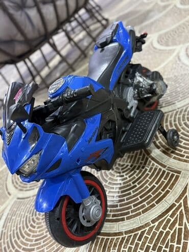 детские мотоциклы на аккумуляторе: Uşaq üçün elektrikli motosiklet – idman stilli, mavi rəng — 3