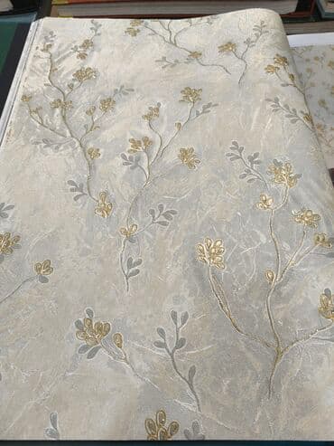 en gozel divar kagizlari: Zərif naxışlı divar kağızı - Rəng palitrası: açıq bej-krem fon, inci — 1