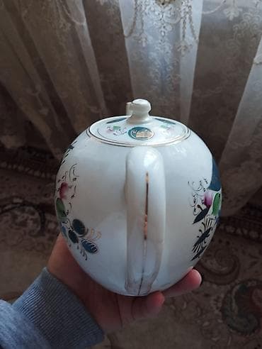 Mətbəx aksesuarları: Rəng - Ağ, Dəm caydanı, Farfor, SSRİ — 5