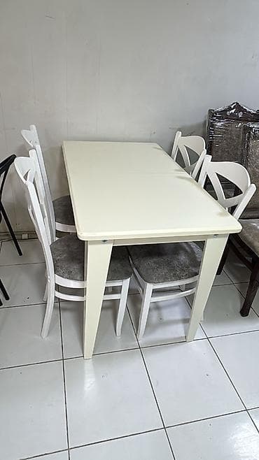 makyaj ucun masa: Qonaq otağı üçün, Yeni, Açılan, Dördbucaq masa, 6 stul — 5