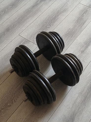 Спорт и отдых: Железные Гантели, Вес: 53 кг, Б/у — 1