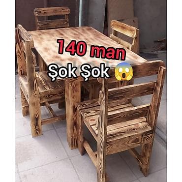giris qapi: Yeni, Dördbucaq masa, 4 stul, Açılmayan, Stullar ilə, Taxta, Azərbaycan — 1