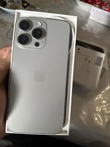 mac utu feni: IPhone 15 Pro Max, 256 GB, Natural Titanium, Zəmanət, Simsiz şarj, Face ID — 1
