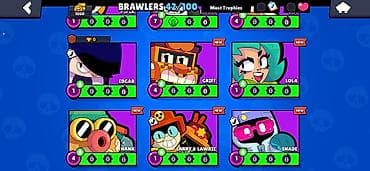 İncəsənət və kolleksiyalar: Brawl Stars hesabı (Supercell) - Kupa: 1060+ - Brawler sayı: 42/100 - — 7