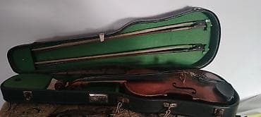 elektron gitara satisi: Hermann Hoyer skripkası və aksesuarları - Alman istehsalı etiket — 3